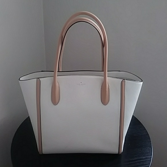 New Kate Spade Leather Cream Tote - Picture 2 of 8